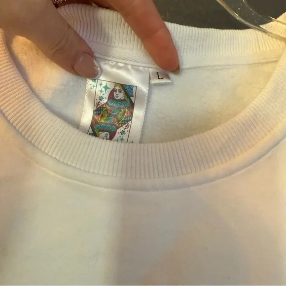 QUEEN OF SPARKLES • Queen of the court tennis sequin sweatshirt - Large preppy - Picture 3 of 5